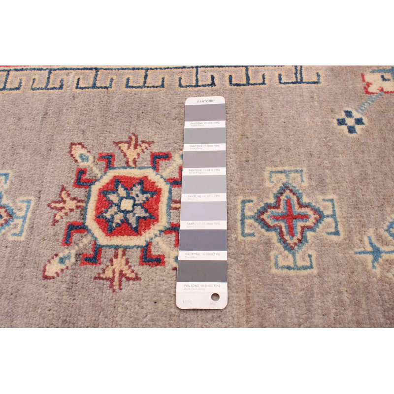 Tapis unique en laine noué à la main gris nouvel âge 6 pi x 9 pi 1 po Deshazo