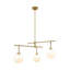 3 - Light Creative Sfumato White Ombre Glass Linear Chandelier