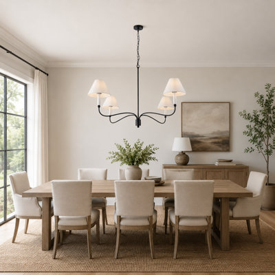 4-Light Dimmable Classic / Traditional Fabric chandelier