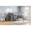 Lit double superposé au-dessus gris avec rangement pratique, structure en bois massif, idéal pour l'organisation de la chambre à coucher et le style 4 tiroirs et 3 tablettes, pin fonctionnel-1025604624-1025604626