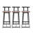 Counter Height Bar Stools  3 , Black & Walnut Brown. Metal Base With 220Lbs Weight Capacity. Ergonomic Seats. Modern Style For Kitchen Island, Lounge. User- Assembly Process 3 Stool , Height. Brown .