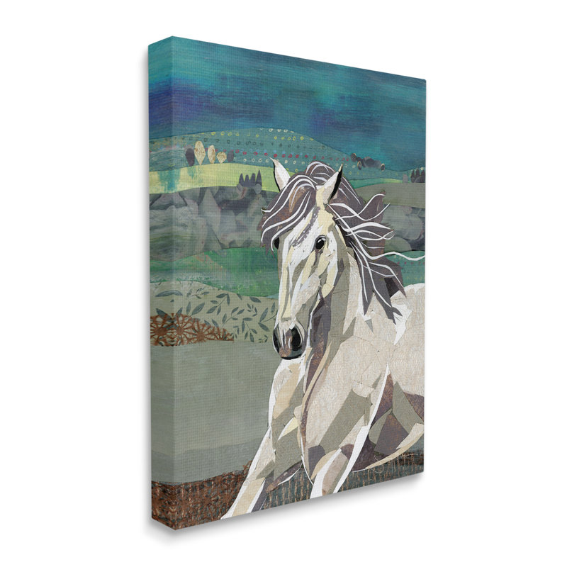 " Horse Geometric Shape ", Wrapped Canvas, 48" H x 36" W