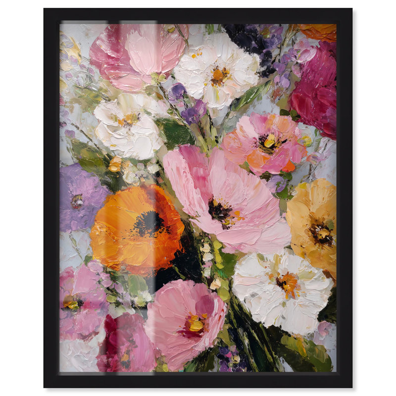 «Exuberance Floral Decor Shadowbox» par Art Remedy, H 21 po x l 17 po, Noir