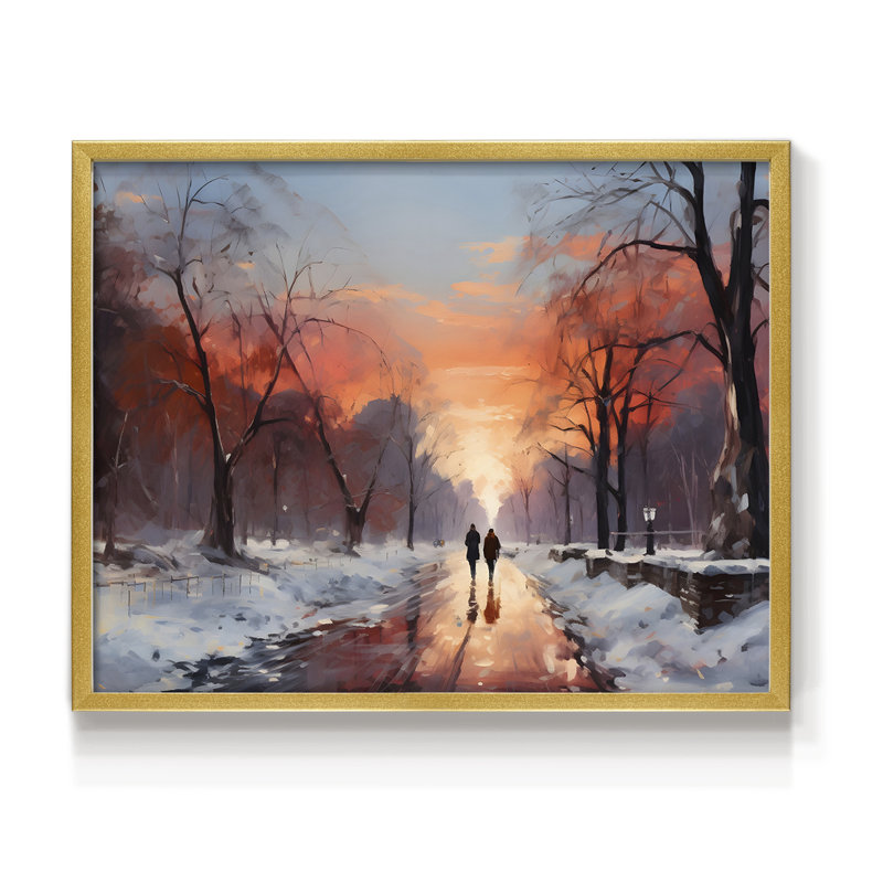 Paysages rétro-CLIX - impression encadrée - réaménageable, H 8 po x l 10 po, Doré