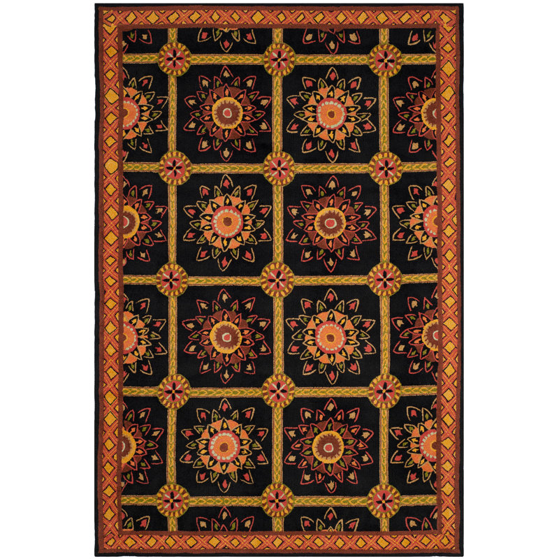 Michiko Hand Hooked Performance Geometric Rug, Rectangle 6' x 9'