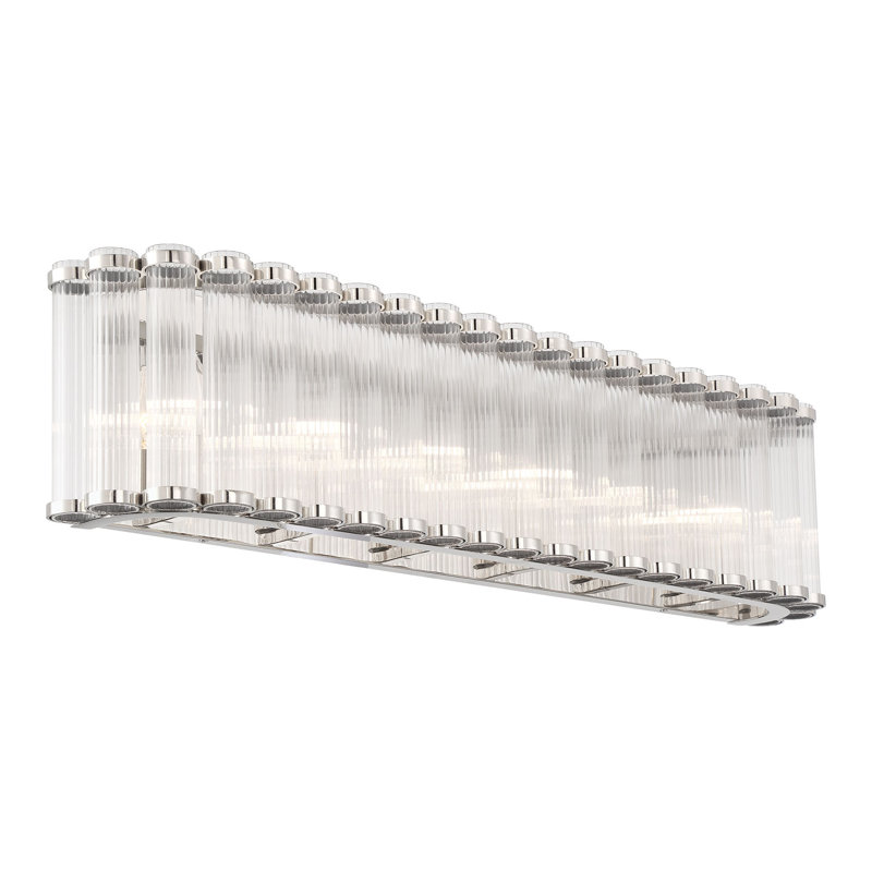 Meuble-lavabo, 32 po, nickel poli, verre nervuré, Nickel poli