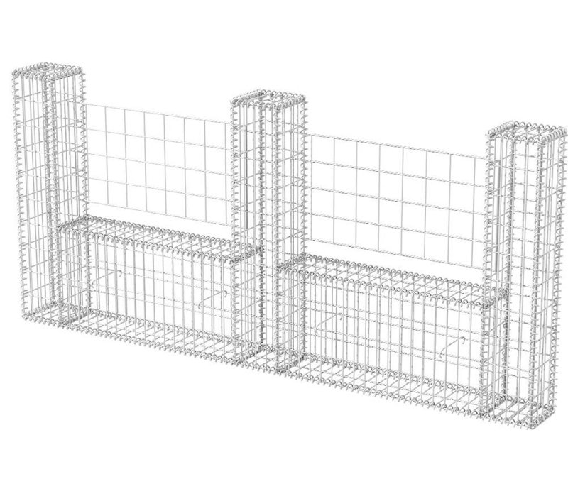 Marthasville Garden Gabion, 100 cm H x 240cm W x 20cm D