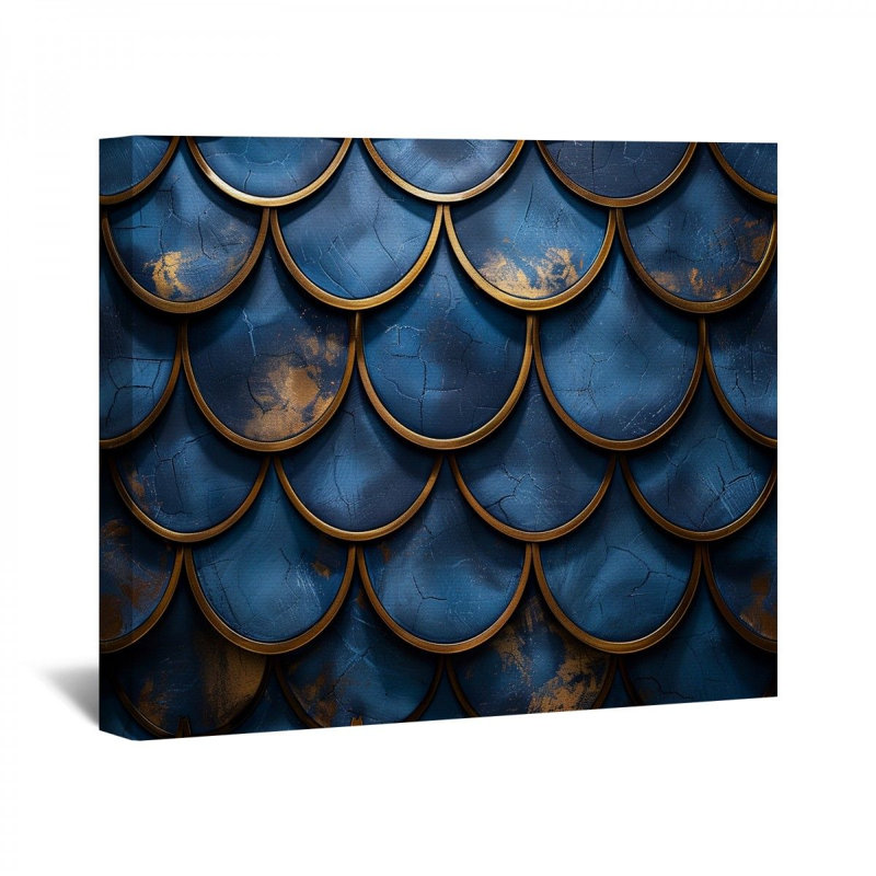 «Curved Scales» sur toile, H 16 po x l 16 po x P 3 po