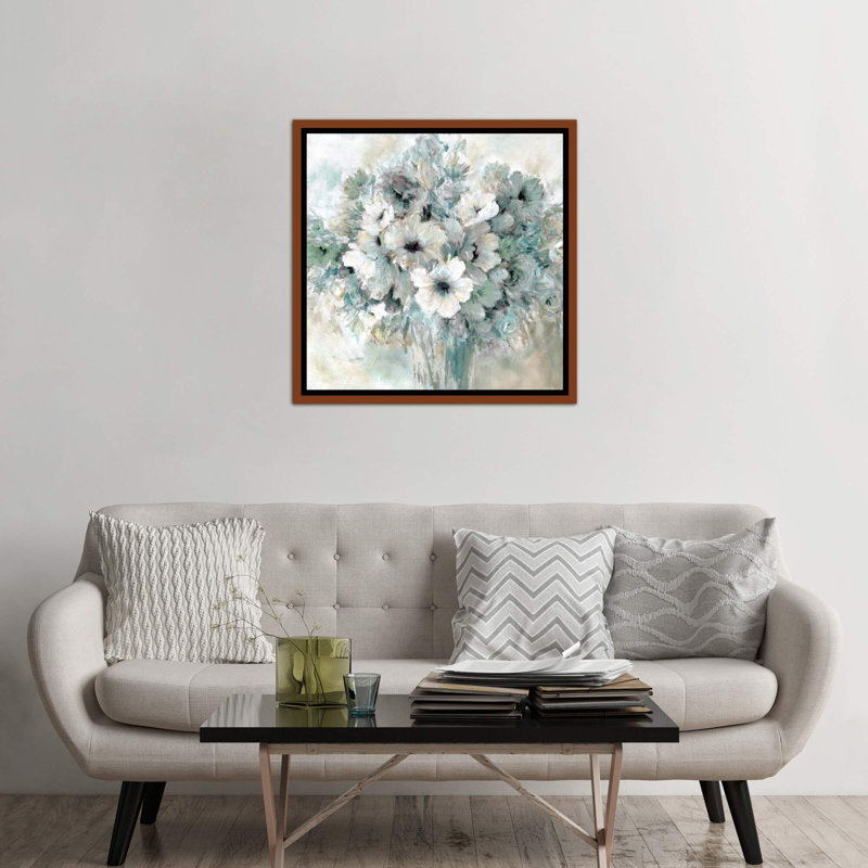 « envoyé avec l’amour » par carol robinson-print, Toile avec cadre en bois classique, H 26 po x l 26 po x P 1,5 po
