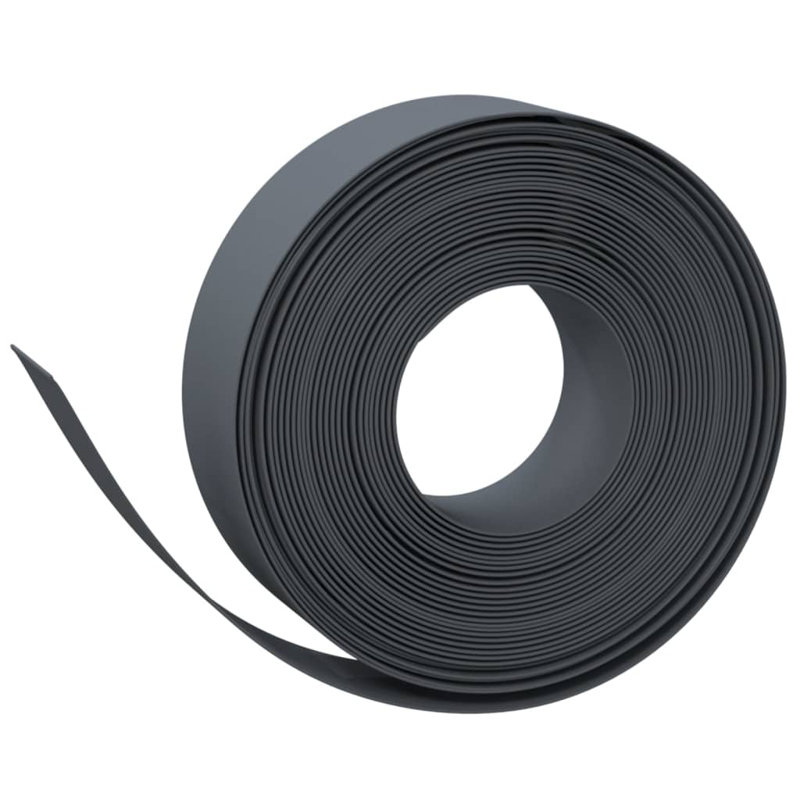 Avais Polyethylene Plastic Lawn Edging, Grey, 15cm H x 1000cm W x 0.2cm D