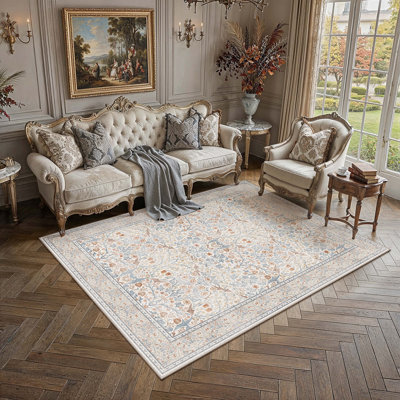 Tapis à motif floral rétro Ellis