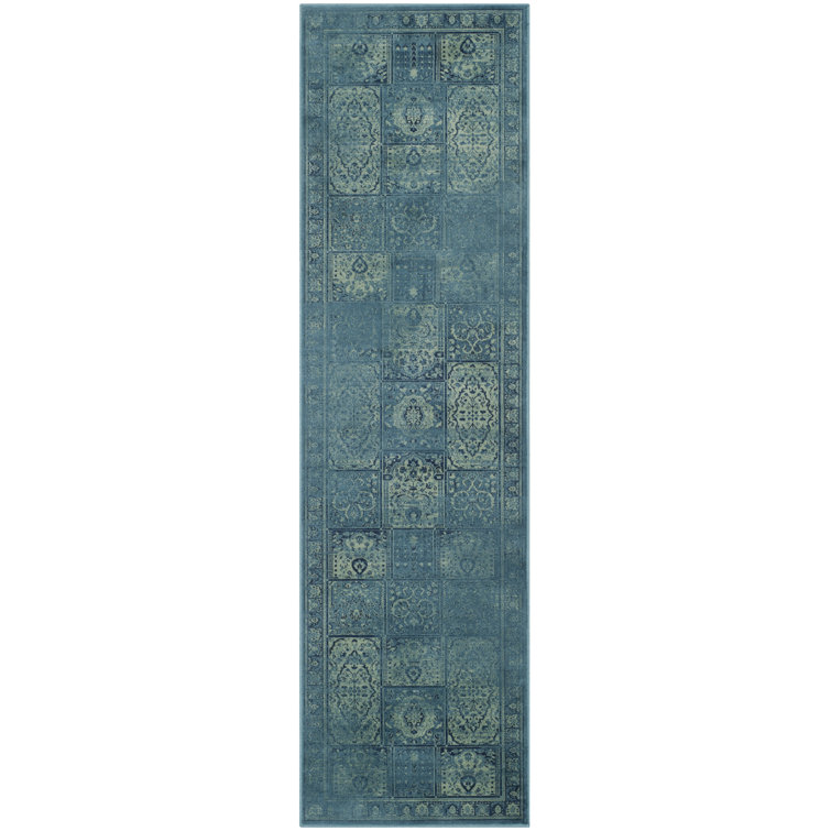 Evanoff Oriental Turquoise/Gray Area Rug