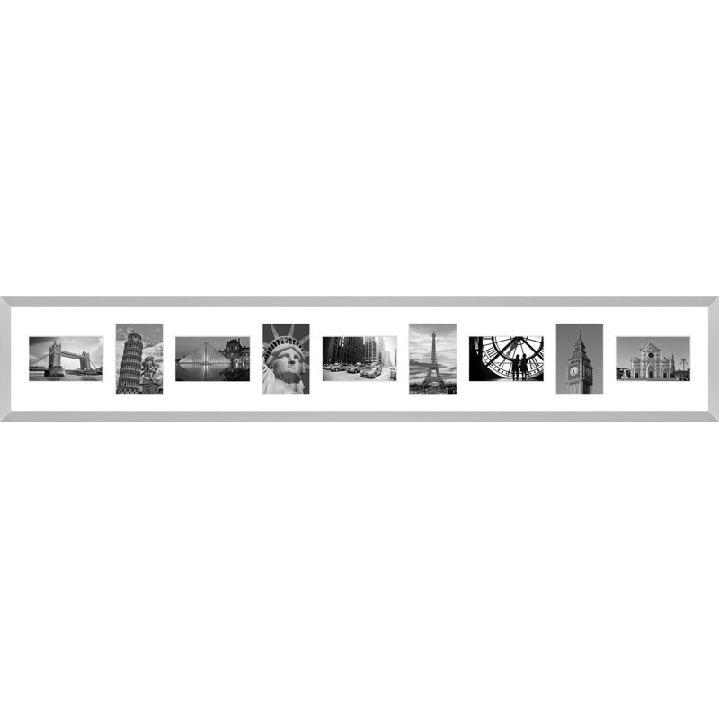 Lain Wood Picture Frame with Mat, Silver