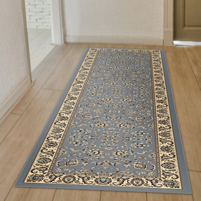 Weiser Grey/Blue Traditional Oriental Area Rug