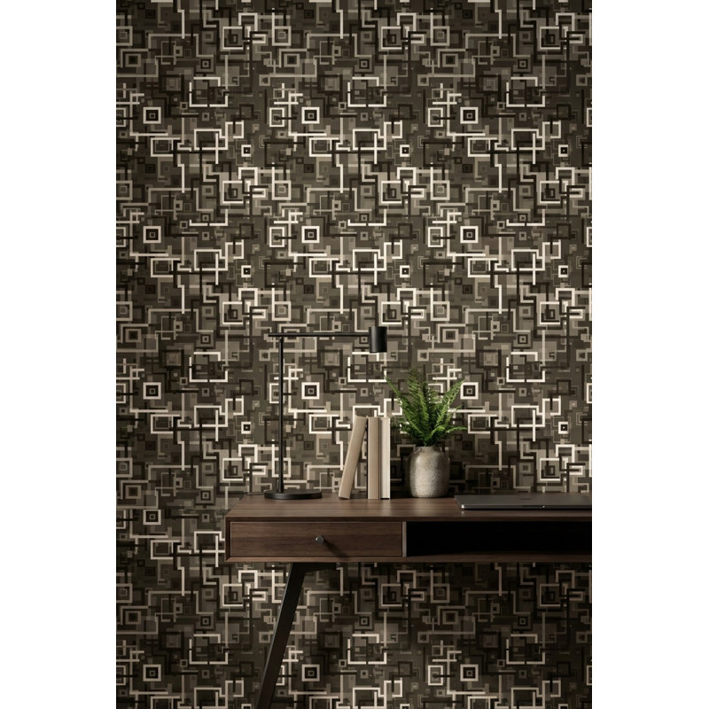 Papier peint à motif géométrique amovible Mid-Century, Peler et coller