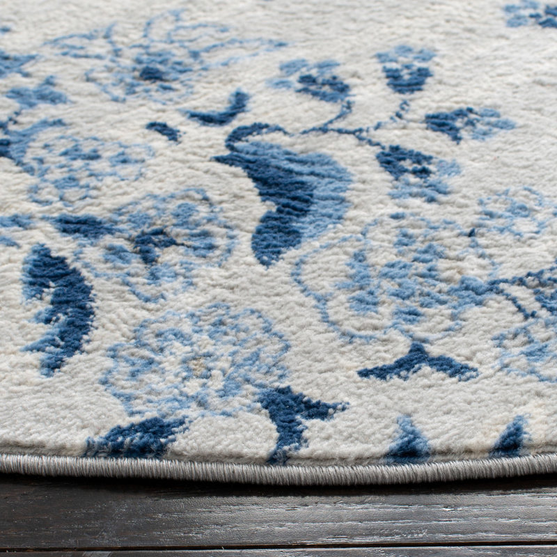 Chesterfeld Performance Floral / Flower Rug, Round 8'