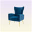 Fauteuil d'appoint rembourré en velours-84553041