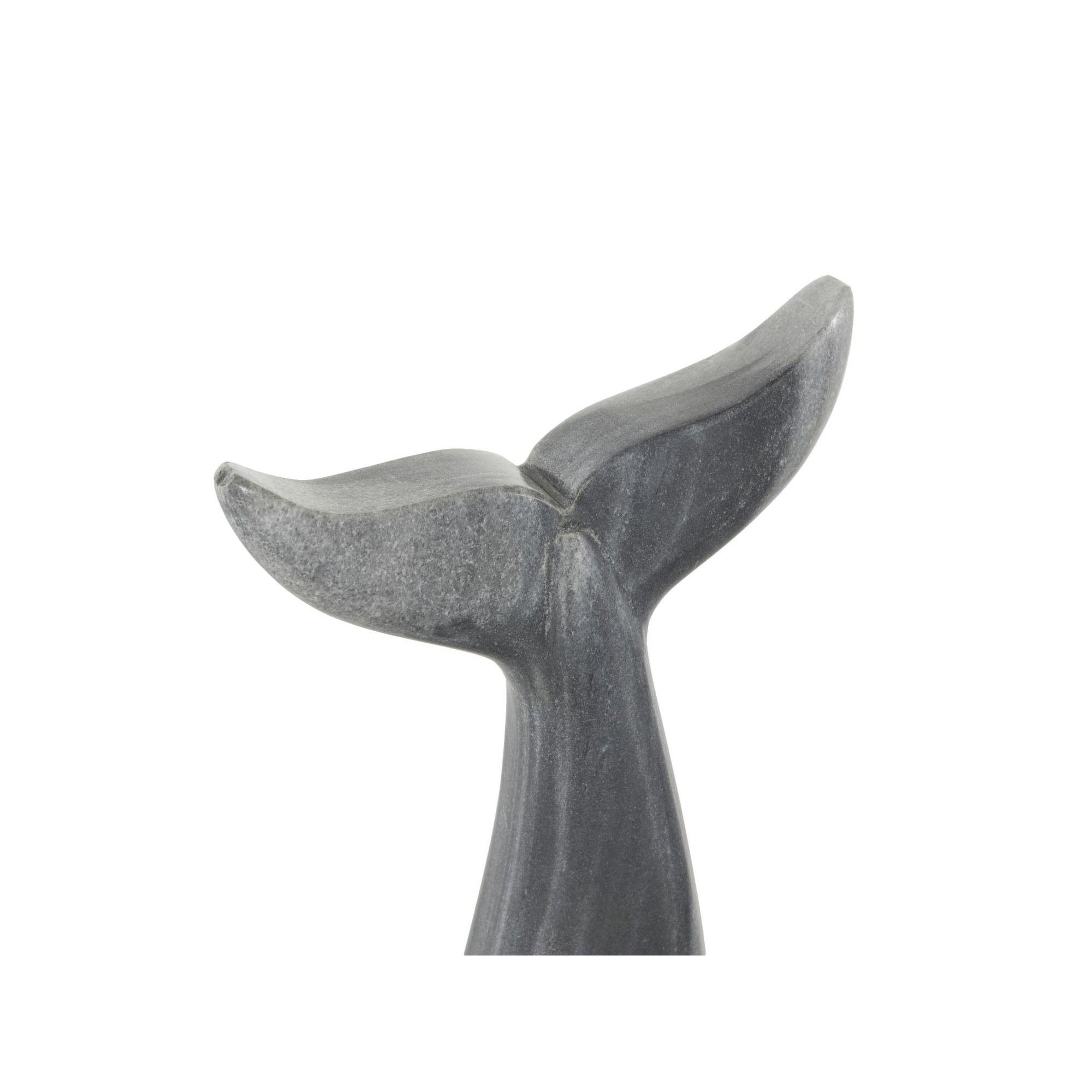 Cole And Grey Marble Tail Whale Sculpture, Gray