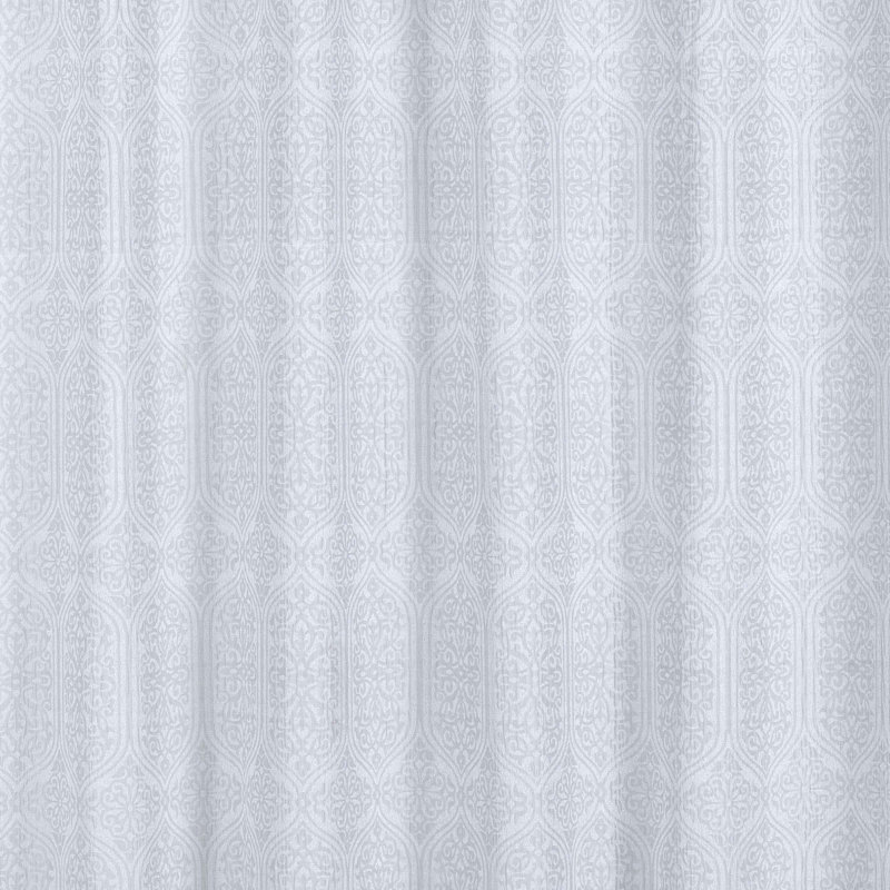 Reinaldo Geometric Shower Curtain, Silver