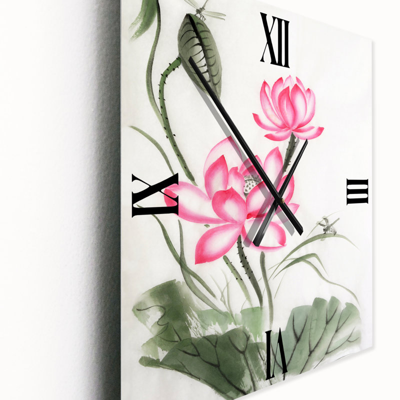 Horloge murale Lotus et la libellule I, Moyen