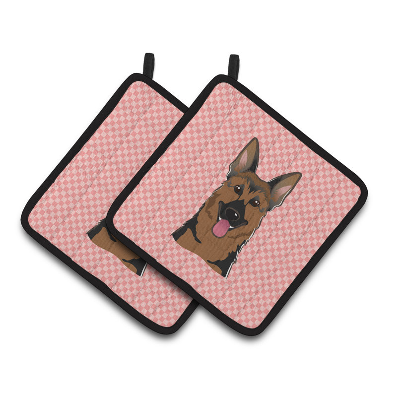 Cuisinier poignée berger à trésors allemands caroline Checkerboard, Rose