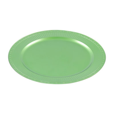 Decorative Charger Plate With Beaded Rim, 13 Inch Round