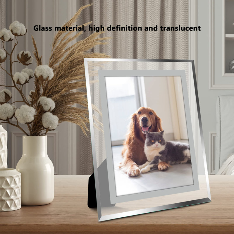 5X7 Picture Frame Set Of 2, Glass Photo Frames Made Of High Definition Real Glass Display Pictures Horizontal Or Vertical For Table
