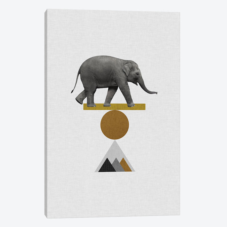 Reproduction d’art graphique sur toile tendue, "tribal Elephant" par Orara studio, H 12 po x l 8 po x P 0,75 po, Toile tendue