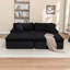 Chaise longue en velours côtelé moderne Sarmiento avec mousse haute densité-117430048