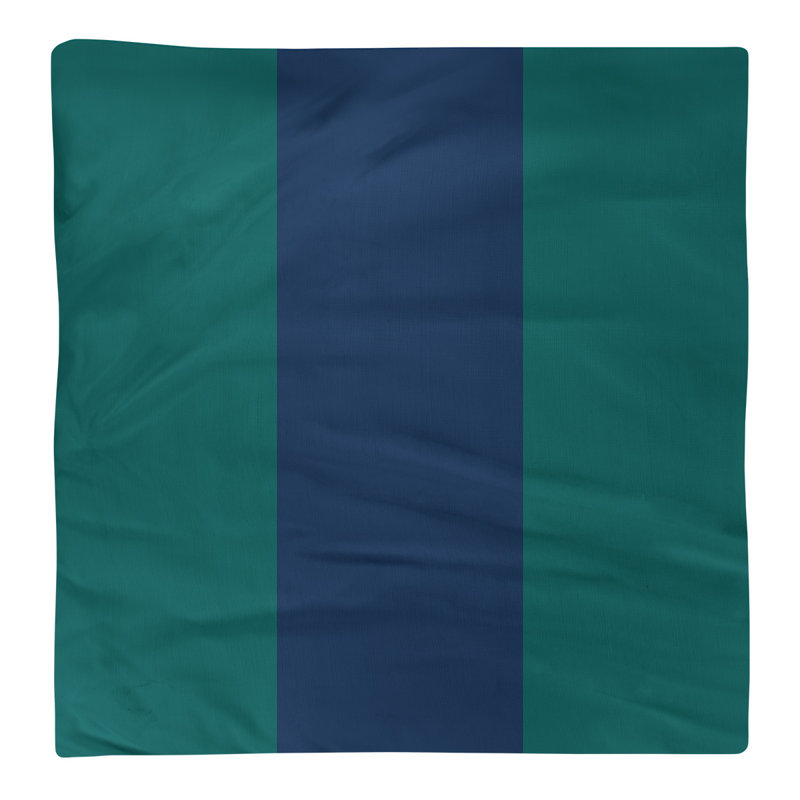 Cotton No Pattern Square Napkin, Green/Navy Blue