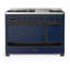 Majestic III Series 48 Inch Dual Fuel Range with 5 Sealed Burners, Griddle, Frenchtop in Matte Graphite (Natural Gas, Burnished Trim)-1387864835-1387864833-1387864839