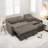 2-in-1 Three-seater Sofa With A Sofa Bed And A Reversible Recliner, Curved Armrests With Tufted Detailing And Usb Charging Ports-1968552675