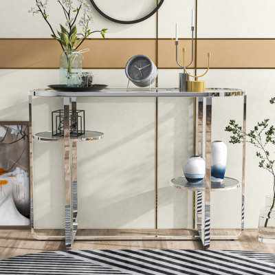 Arlea 42'' Glass Top Console Table