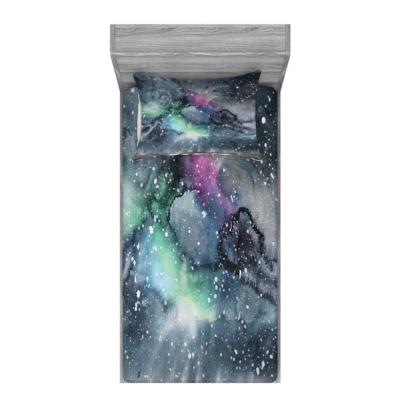 Microfiber Abstract Sheet Set, Twin XL Sheet Set with Fitted Sheet