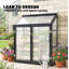 Polycarbonate Greenhouse with Hinged Door, Top Vent, Lean-to Green House, Walk-in Greenhouse, 4 x 2ft, Black