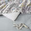 Housse de couette pour lit double / grand en coton gris - housse de coussin 5 pièces avec bordure en taie d'oreiller 100%