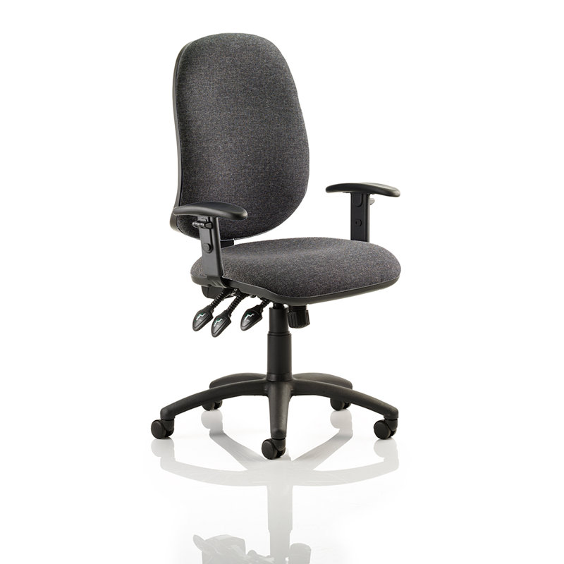 Novus III Polyester Blend Office Chair, Charcoal