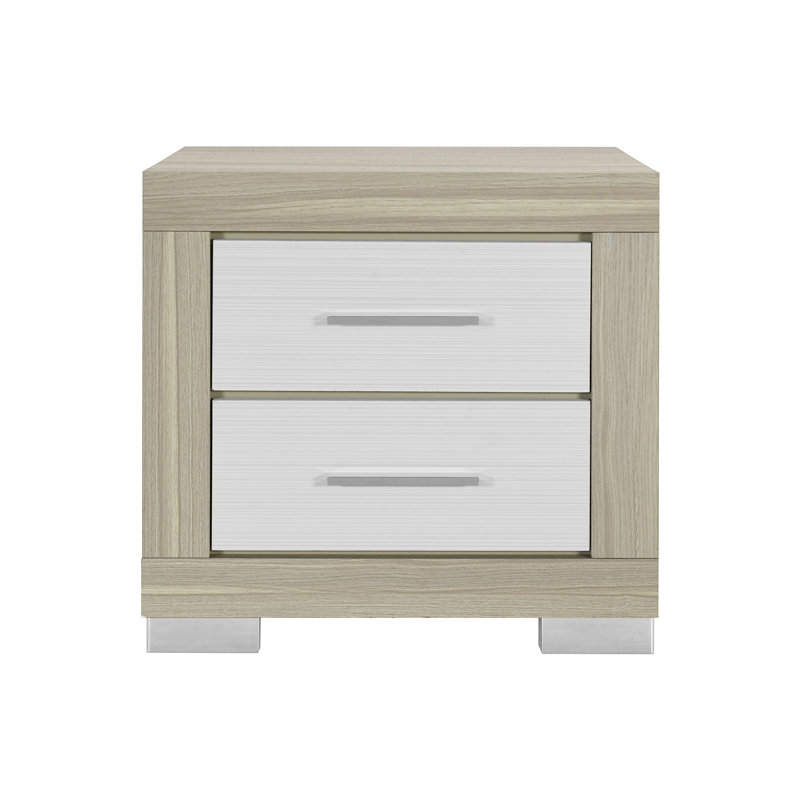 Table de chevet naturelle et blanche avec tiroir de rangement | Idée de cadeau