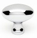 Oval Knob, 1.25" H x 0.88" W x 0.5" D, Polished Chrome