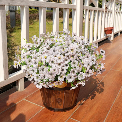 48 paquets de fleurs artificielles pour les fausses mamans d'extérieur avec des feuilles d'eucalyptus en soie résistantes aux rayons UV et des plantes pour l'extérieur de la maison