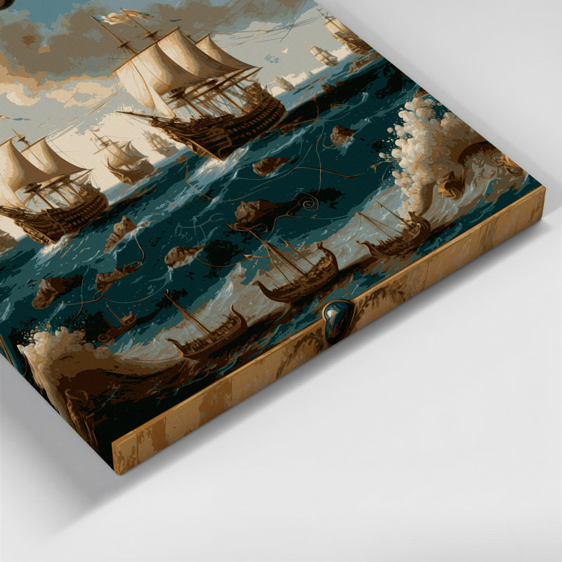 Art nautique brun, "Nautical Trading routes", H 32 po x l 32 po