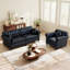 Ensemble de salon en similicuir 2 pièces avec coussin-1343103566