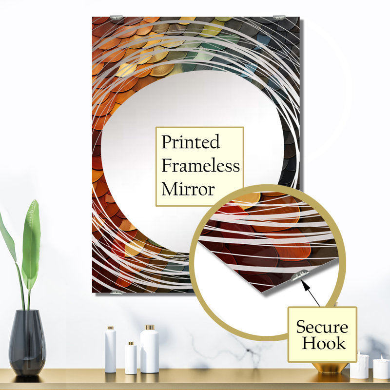 Adorno - Autre miroir mural abstrait, 32 po x 24 po