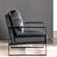 Chaise en velours de style Mid-Century moderne, structure en métal, noir