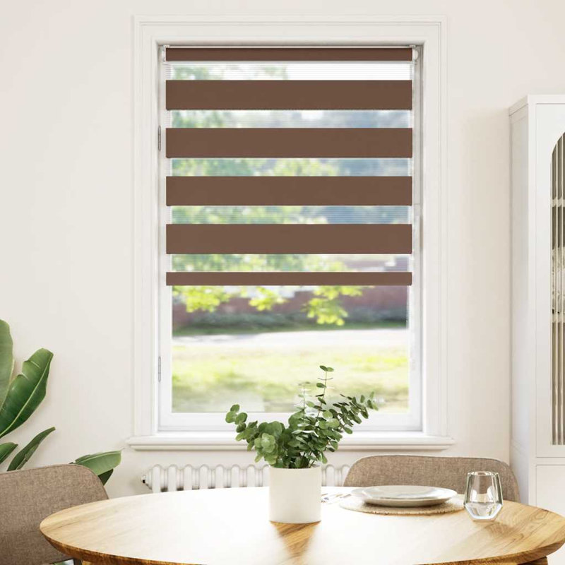 George Oliver Zebra Blind Polyester, Brown, 70cmW x 100cmL