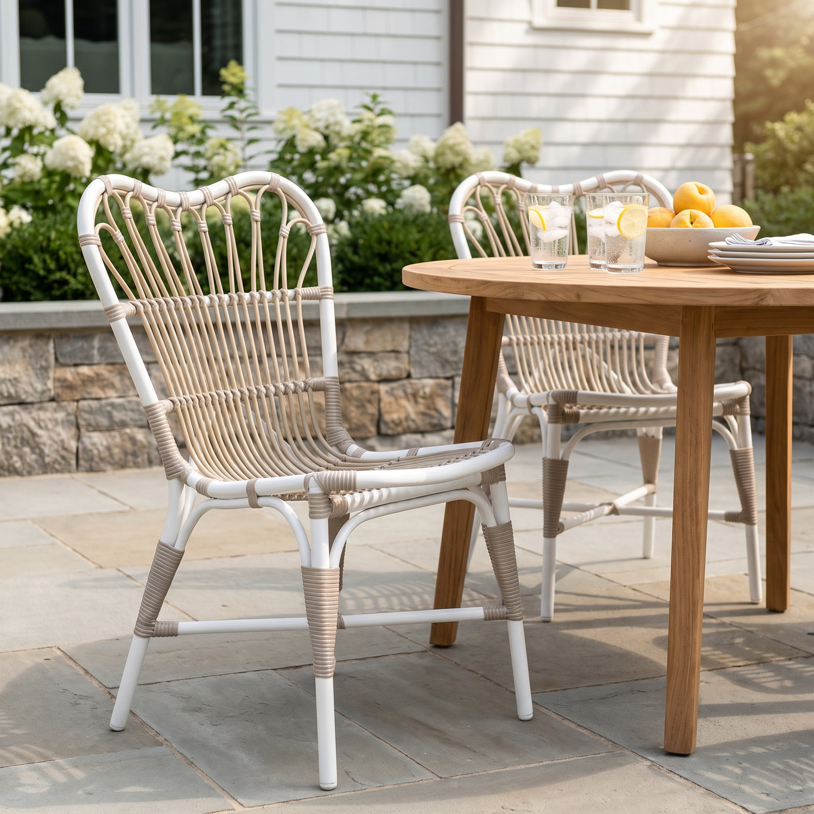 Margret Patio Dining Side Chair , Dove White