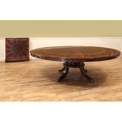 Extendable Mahogany Round Solid Wood Dining Table