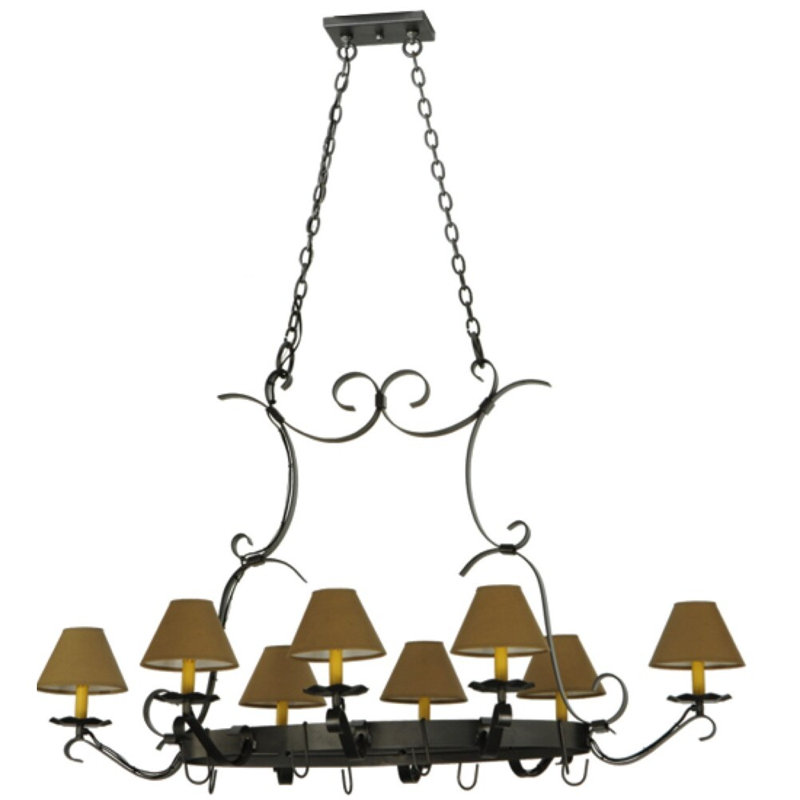 Laramie Steel Handcrafted Oval Chandelier Pot Rack