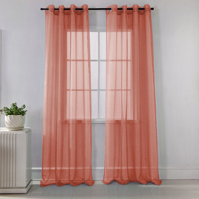 Agathla Sheer Grommet Single Window Curtain Panel