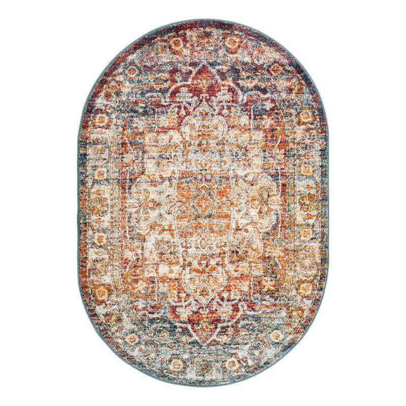 Tapis oriental orange Alresford, Ovale 4 pi 1 po x 6 pi 1 po